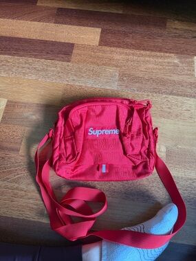 Supreme Red Crossbody Bag with Front Logo